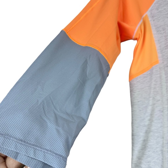 Lululemon Spincity Athletic Long Sleeve Exercise Top Activewear Spin Gray Orange - Picture 7 of 11